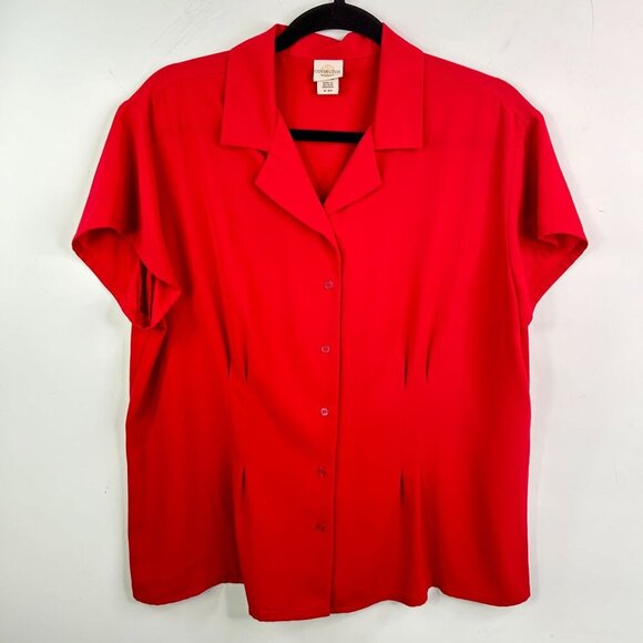 Covington Woman‎ red blutton down blouse size 16W- 18w - Picture 1 of 7